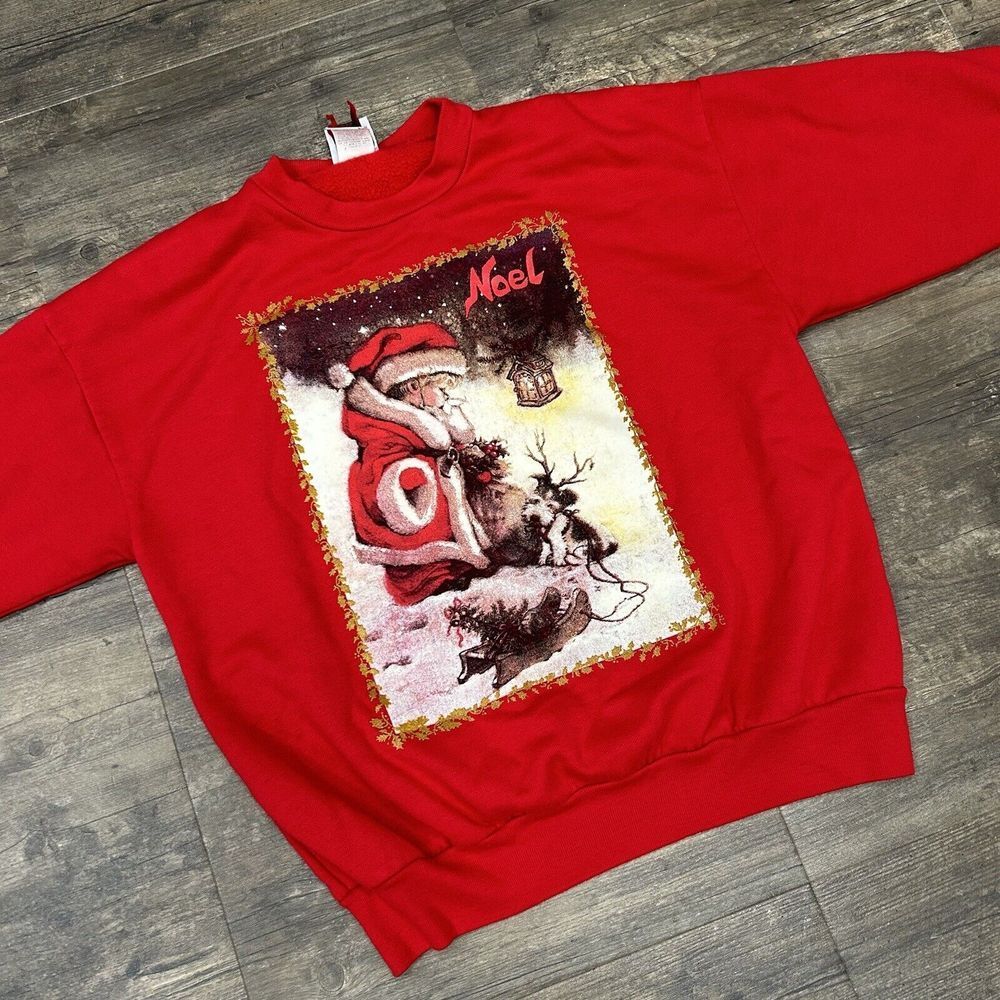 Vintage Nutcracker‎ Sweatshirt Christmas Noel Santa Claus Size Medium USA (631)